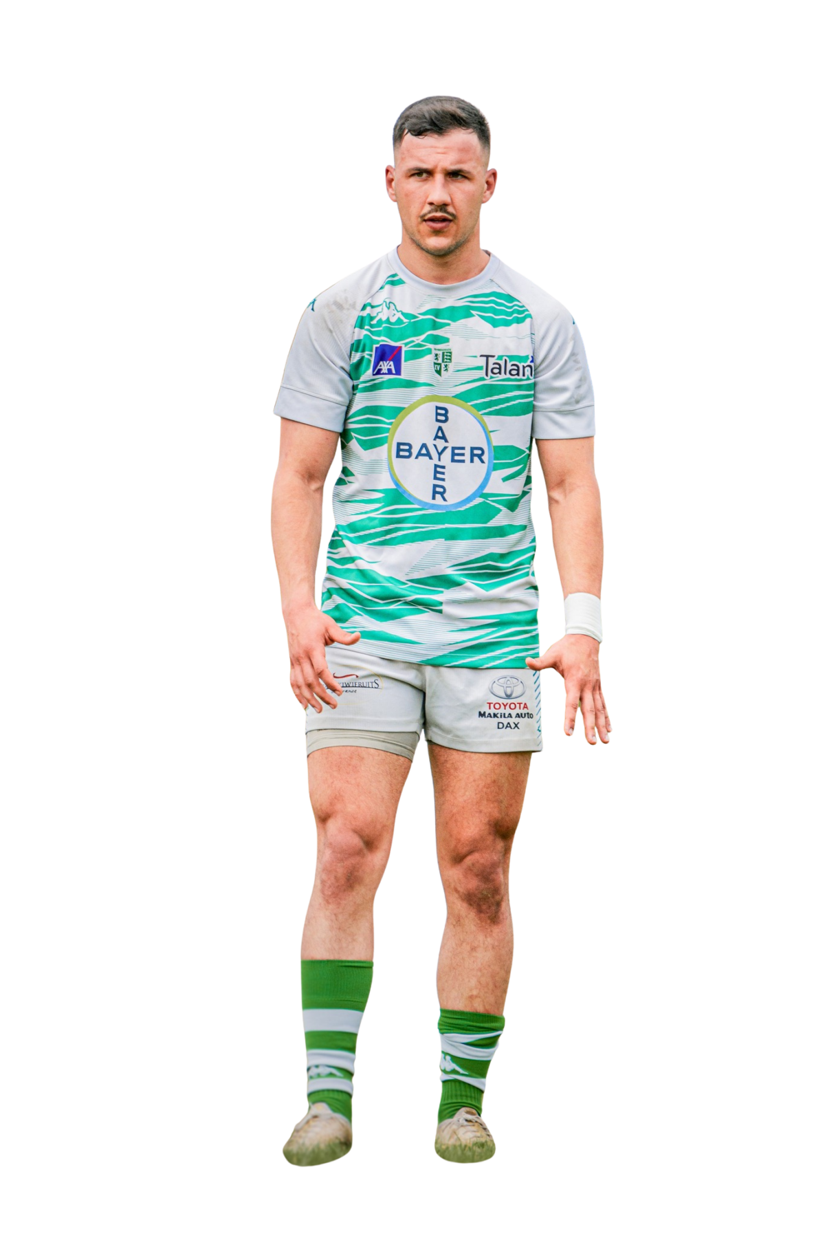 Maillot De Rugby Peyrehorade Sports - Force XV - Porté #15 - Taille XL Homme - Vert Et Blanc